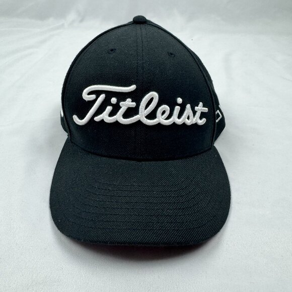 FJ Titleist Junior Tour Performance Hat Pro V1 Logo Black/White Adjustable - Picture 1 of 5